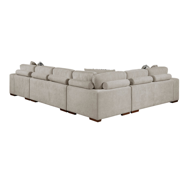 Home Elegance Raife Taupe 4pc Sectional with Right Chaise