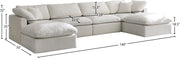 Meridian Furniture Plush Grey Modular 6pc Sectional with 2 Ottomans