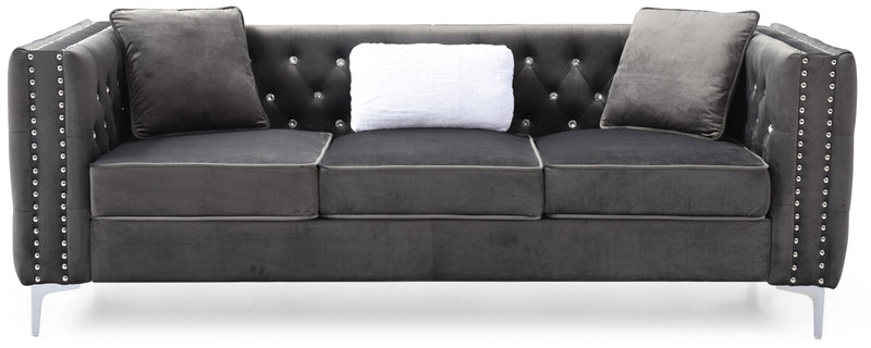 Glory Furniture Paige Ivory Velvet Sofa