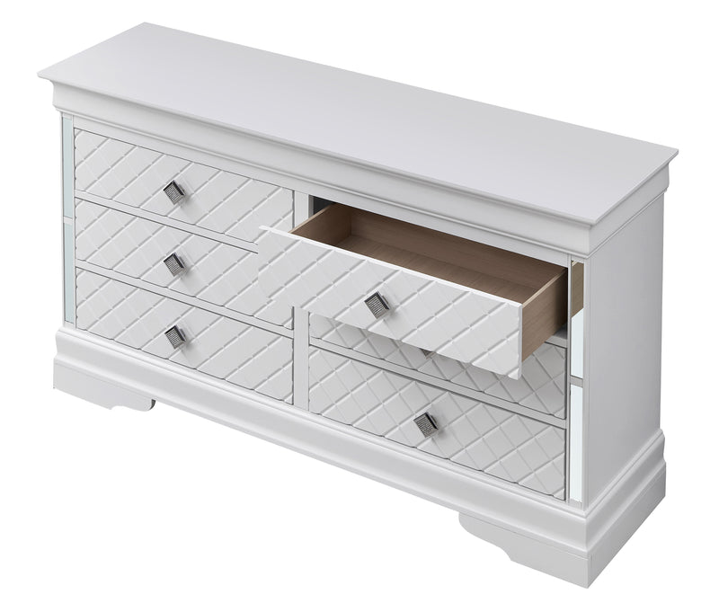 Glory Furniture Verona Sleek Silver Champagne Modern Dresser