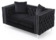 Glory Furniture Paige Black Velvet Loveseat
