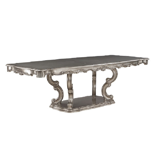 Acme Furniture Ariadne Antique Platinum Pedestal Dining Table