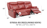 Glory Furniture Ward Dark Brown Faux Leather Double Reclining Sofa