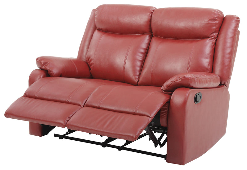 Glory Furniture Ward Red Faux Leather Double Reclining Love Seat