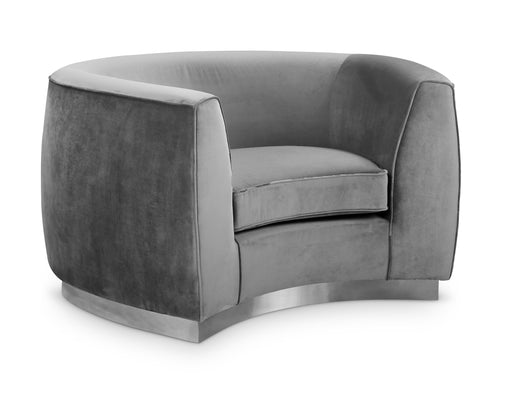 Meridian Furniture Julian Grey Velvet Chrome Chair