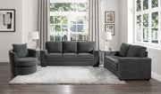 Home Elegance Morelia Charcoal 3pc Living Room Set