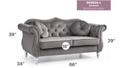 Glory Furniture Hollywood Dark Gray Velvet Fabric Loveseat