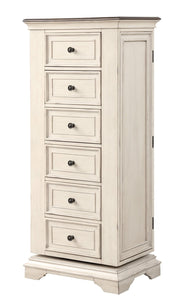 New Classic Furniture Anastasia Antique White Lingerie Swivel Chest with Mirror