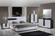 Global Furniture Hudson White Dresser and Mirror