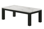 Crown Mark Ivy White Faux Marble 3pc Cocktail Table Set