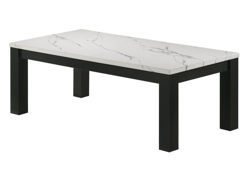 Crown Mark Ivy White Faux Marble 3pc Cocktail Table Set