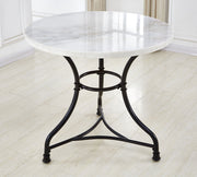Steve Silver Claire White Marble Top Round Dining Table