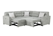 Global Furniture U9401 Nickel Sectional with 3 Pillows
