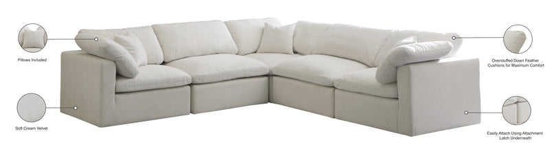 Meridian Furniture Plush Cream Modular 5pc Sectional