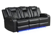 Galaxy Home Benz Brown LED Power Reclining 2pc Living Room Set