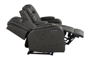 Galaxy Home Benz Brown LED Power Reclining Loveseat