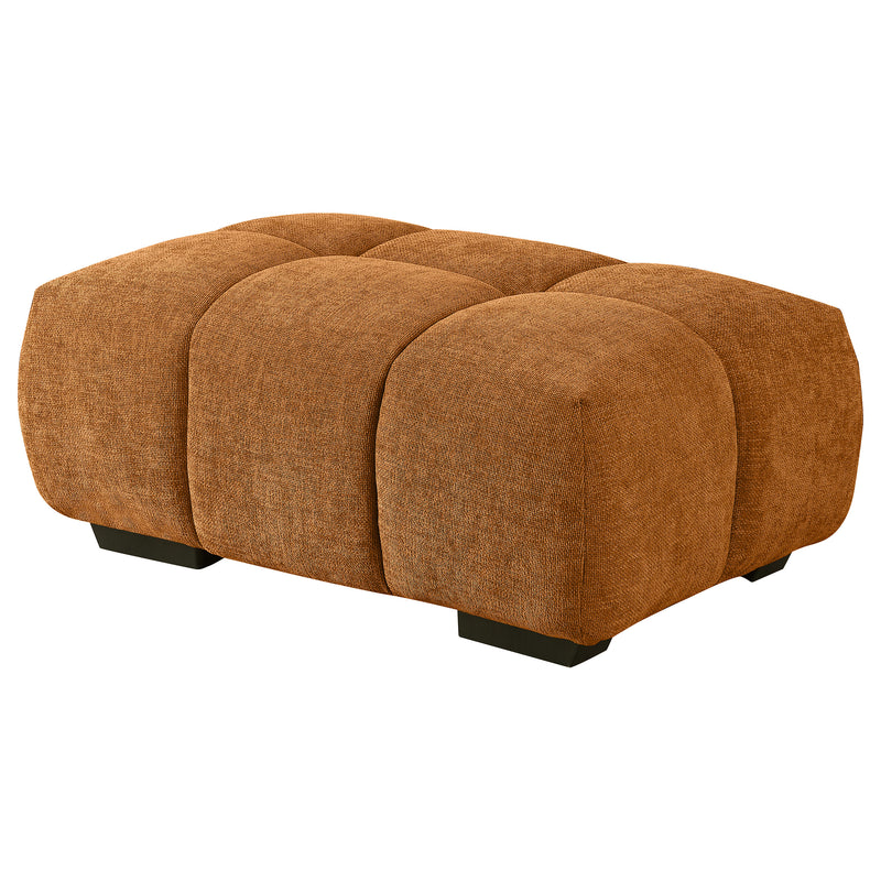 Coaster Furniture Camacho Orange Rectangular Tufted Ottoman