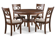 New Classic Furniture Cori Bisque Brown 5pc Round Dining Set