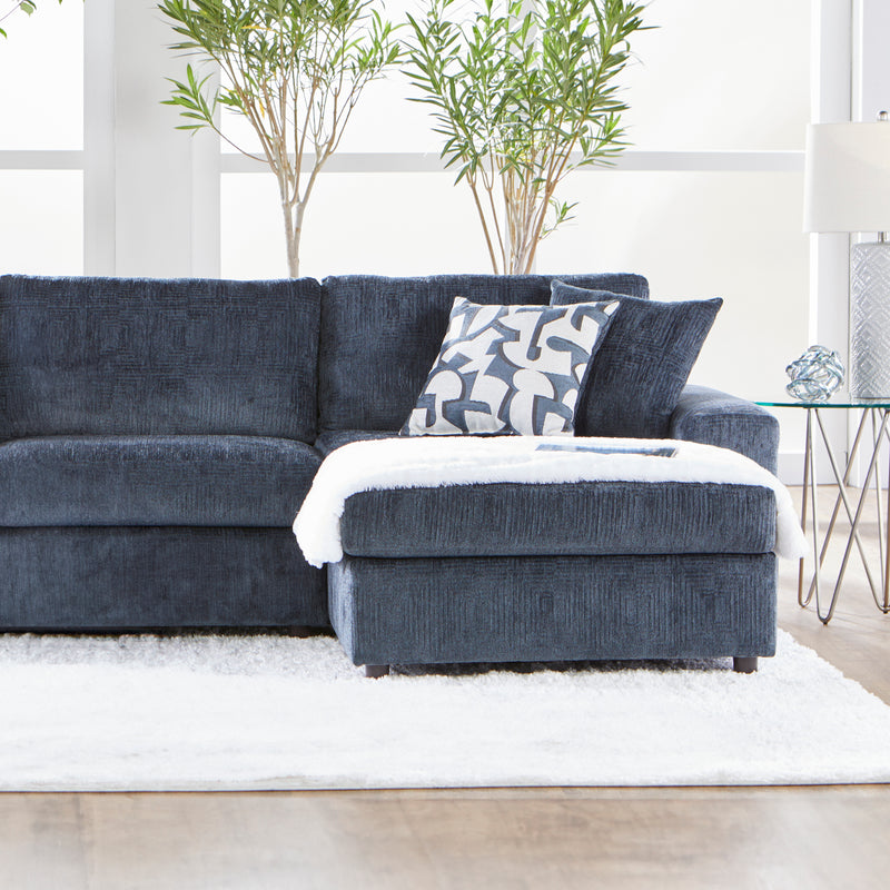 New Classic Furniture Tristan Indigo Blue 2pc Chaise Sectional