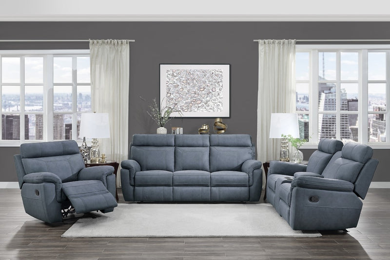 Home Elegance Clifton Blue 3pc Living Room Set