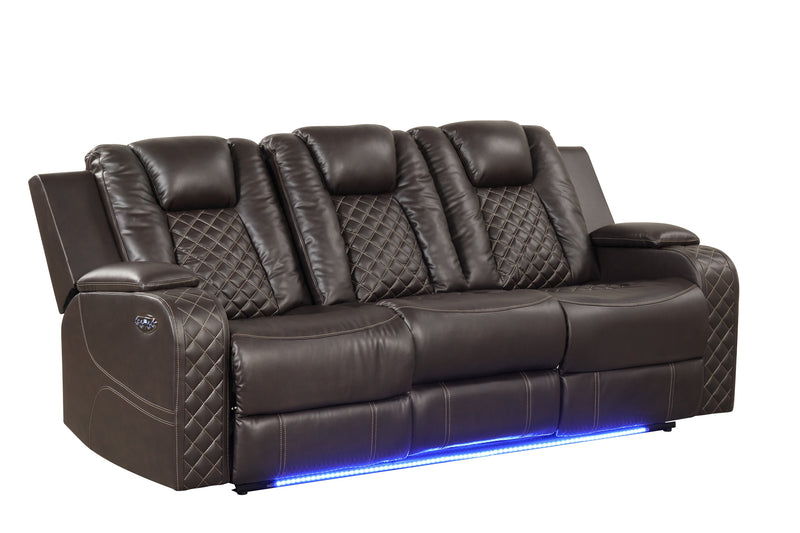 Galaxy Home Benz Ice LED Power Reclining 3pc Living Room Set