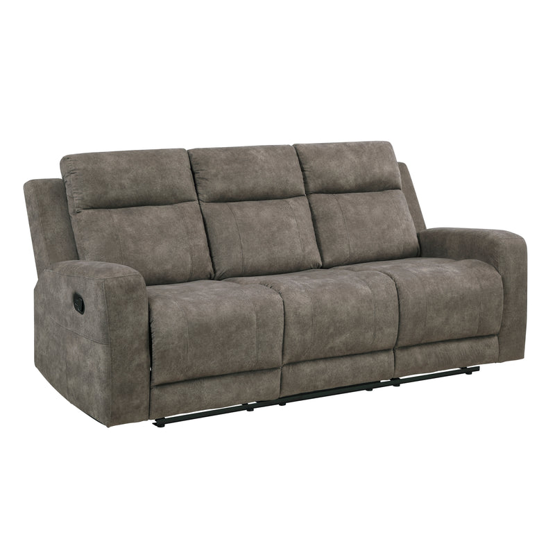 Home Elegance Muncie Brown Gray Double Reclining Sofa
