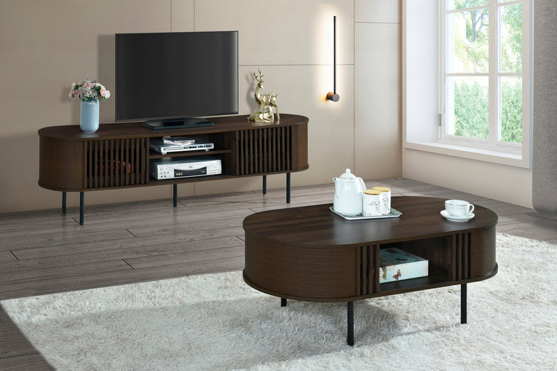 New Classic Furniture Brax Walnut 70 Inch TV Console