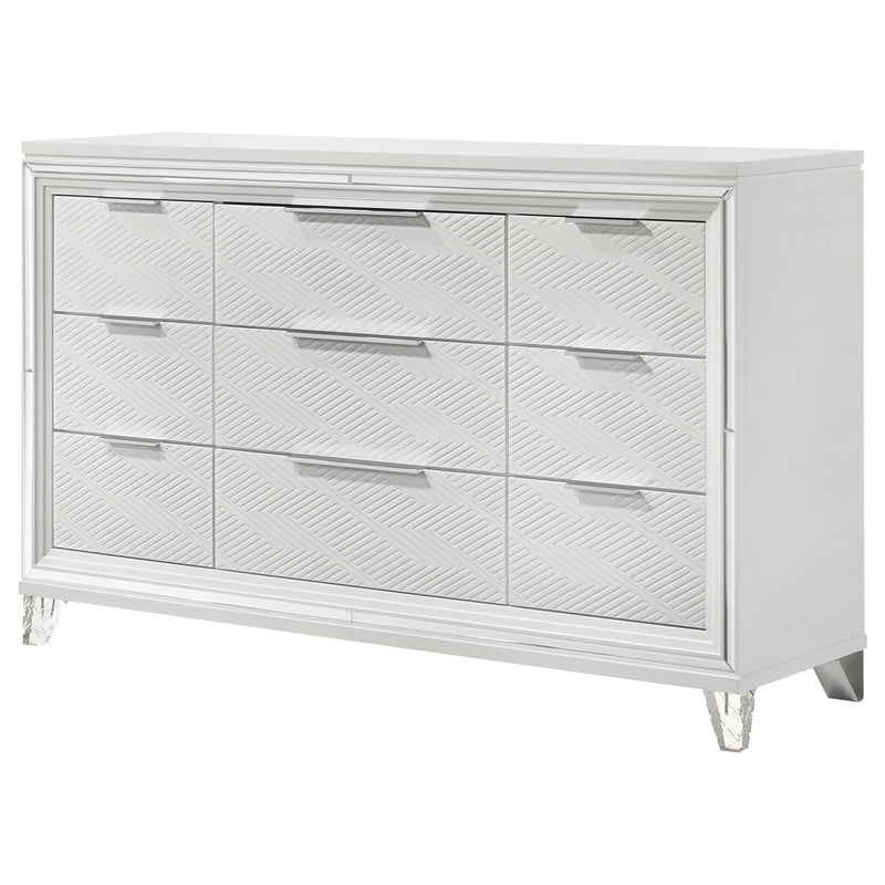 Coaster Furniture Marmore White 9 Drawer Dresser