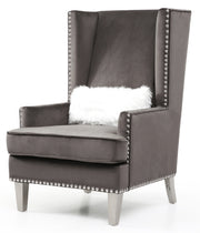 Glory Furniture Wilshire Dark Gray Velvet Chair