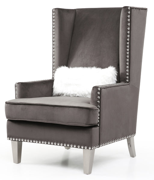 Glory Furniture Wilshire Dark Gray Velvet Chair