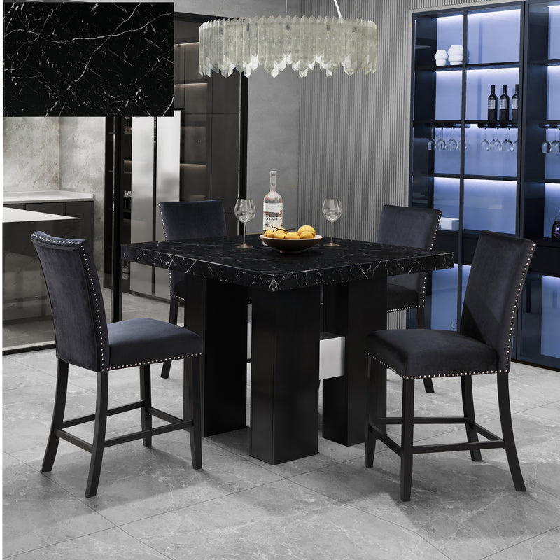 Global Furniture D04 Black 5pc Bar Height Set