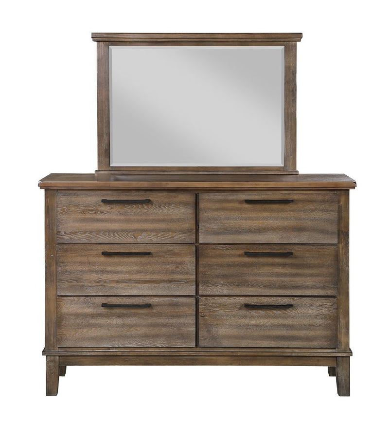 New Classic Furniture Cagney Chestnut Dresser and Mirror