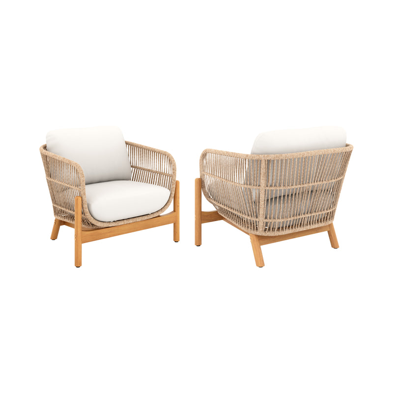 New Classic Furniture Solstice Beige 2pc Outdoor Rope Club Chair