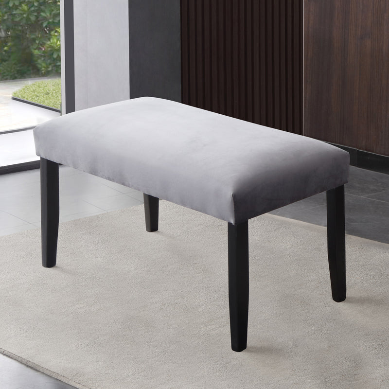 Steve Silver Napoli Gray Velvet Dining Bench