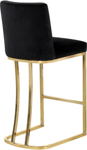 Meridian Furniture Heidi Cream Velvet Gold Counter Height Stool