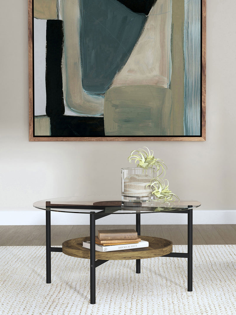 Coaster Furniture Delfin Brown Coffee Table