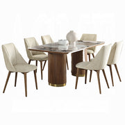 2 Acme Furniture Willene Beige Dark Oak Side Chairs
