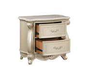 New Classic Furniture Monique Champagne Nightstand with Marble Top