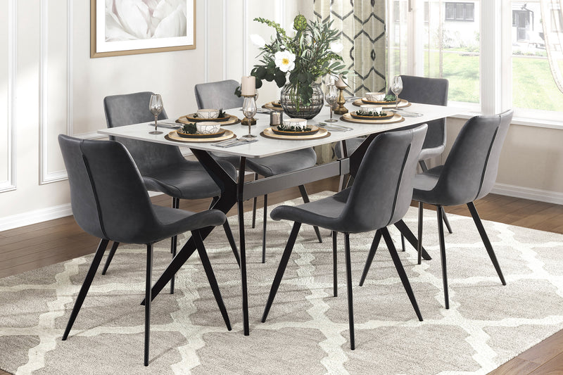 Home Elegance Brixley Black Gray 7pc Dining Room Set
