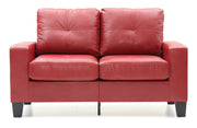 Glory Furniture Newbury Red Faux Leather Modular Loveseat
