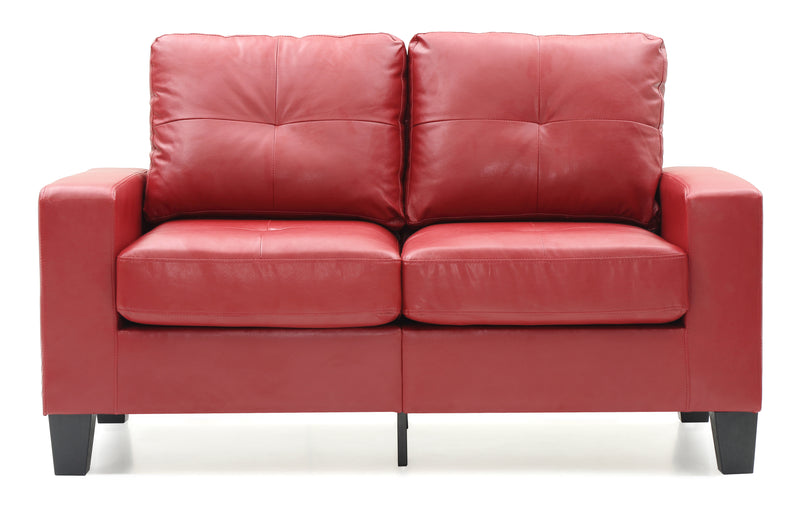 Glory Furniture Newbury Red Faux Leather Modular Loveseat
