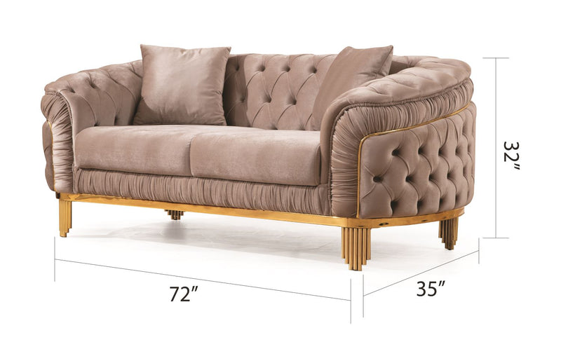 Galaxy Home Vanessa Taupe 2pc Living Room Set