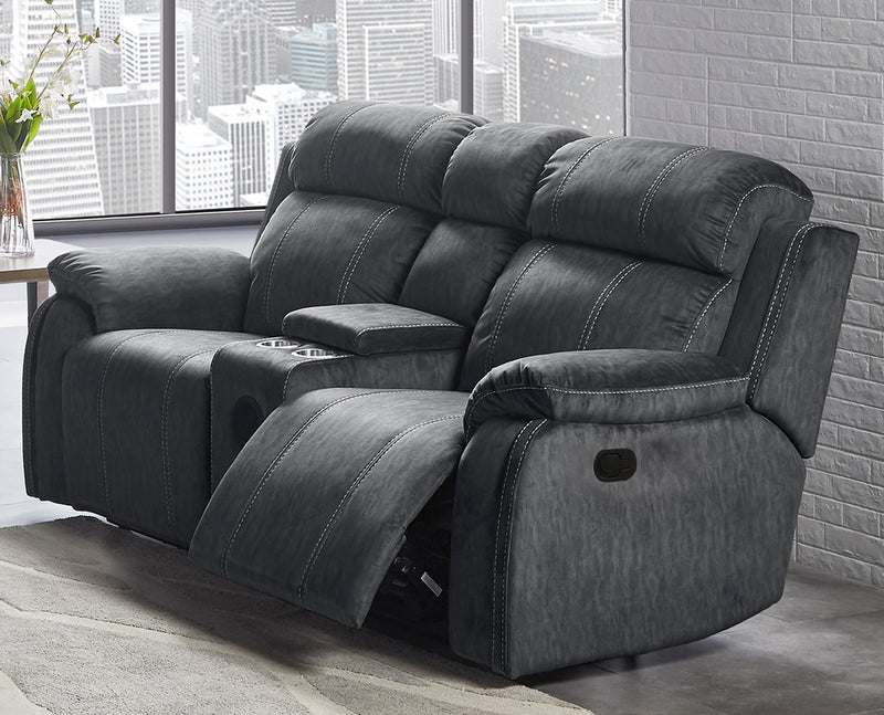 New Classic Furniture Tango Gray Console Loveseat with Speaker