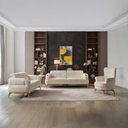 Galaxy Home Zoe Cream 3pc Living Room Set