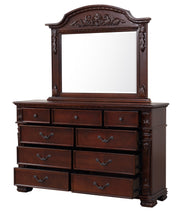 Glory Furniture Lyndon Cherry 9 Drawer Dresser and Mirror