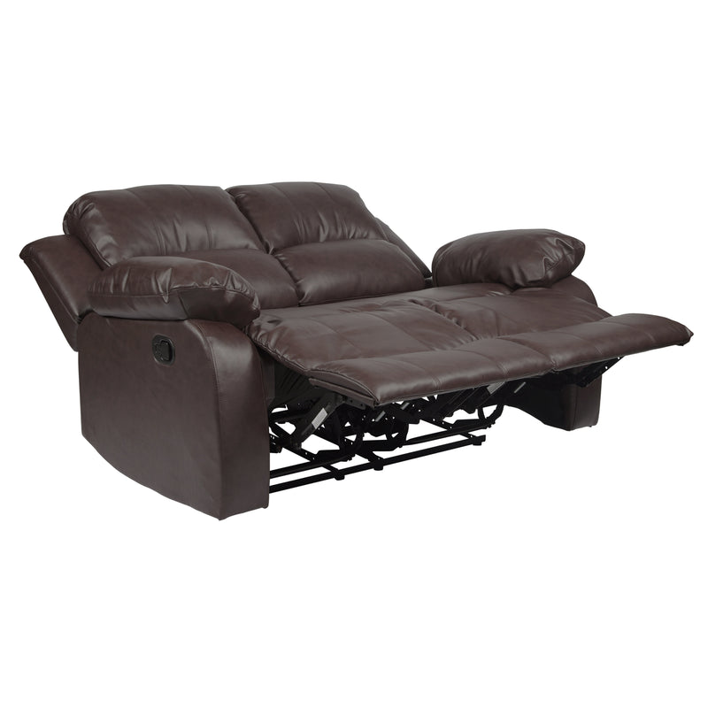 Home Elegance Cranley Brown Faux Leather 2pc Living Room Set