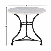 Steve Silver Claire White Marble Top Round Dining Table