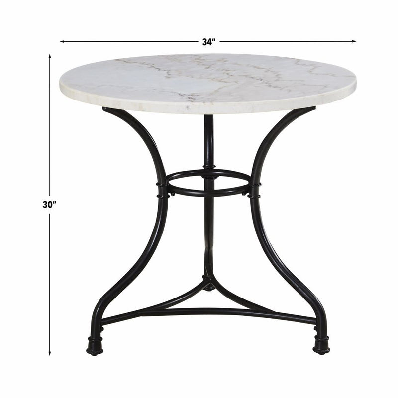 Steve Silver Claire White Marble Top Round Dining Table