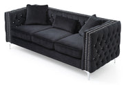 Glory Furniture Paige Black Velvet Sofa