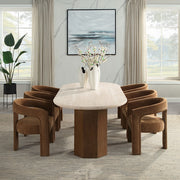 Acme Furniture Leonardo Travertine Dark Oak Brown 7pc Dining Room Set
